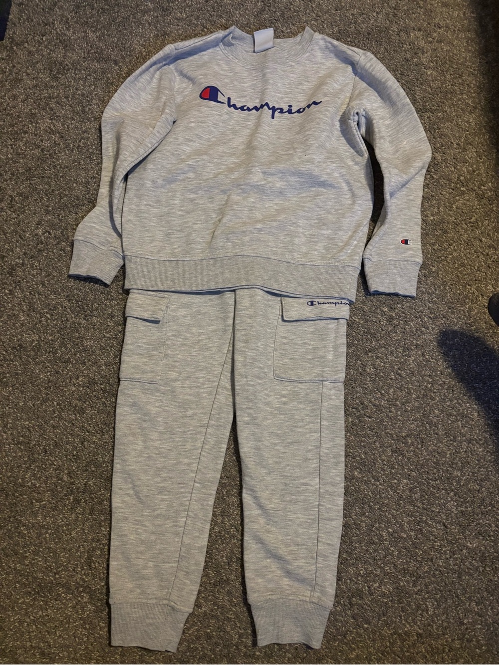 Champion Kids Light Gray Logo Sweatshirt & Joggers Set